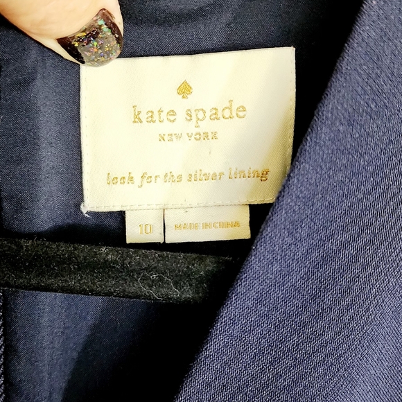 KATE SPADE SIZE 10 DRESS DARK BLUE MIDI - Picture 8 of 10